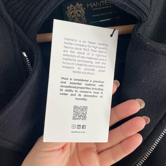 ZARA Italian Wool oversized Crop Biker jacket - Picture 8 of 15